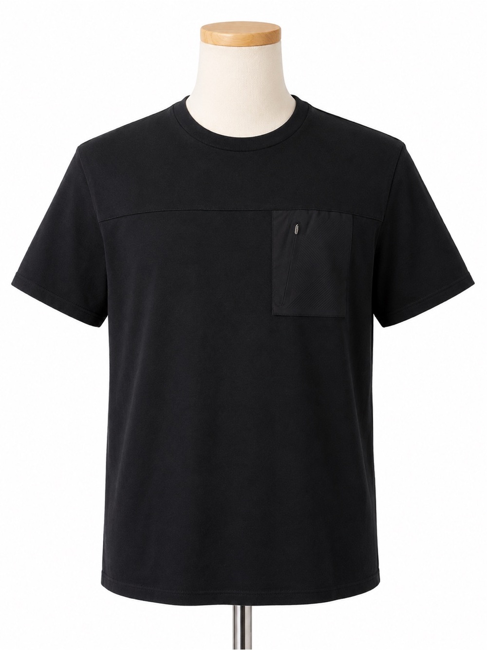 New Balance Men's Black Short Sleeve Crew with Zip Chest Pocket Size Large